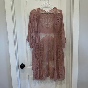 Jodifl Light Pink Lace Kimono